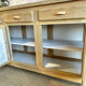 Grande enfilade buffet en chêne massif et cannage – 242 cm