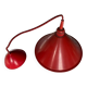 Vintage red enameled sheet metal pendants