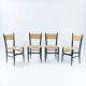 Chaises italiennes Chiavari en hêtre et paille noires, années 1950