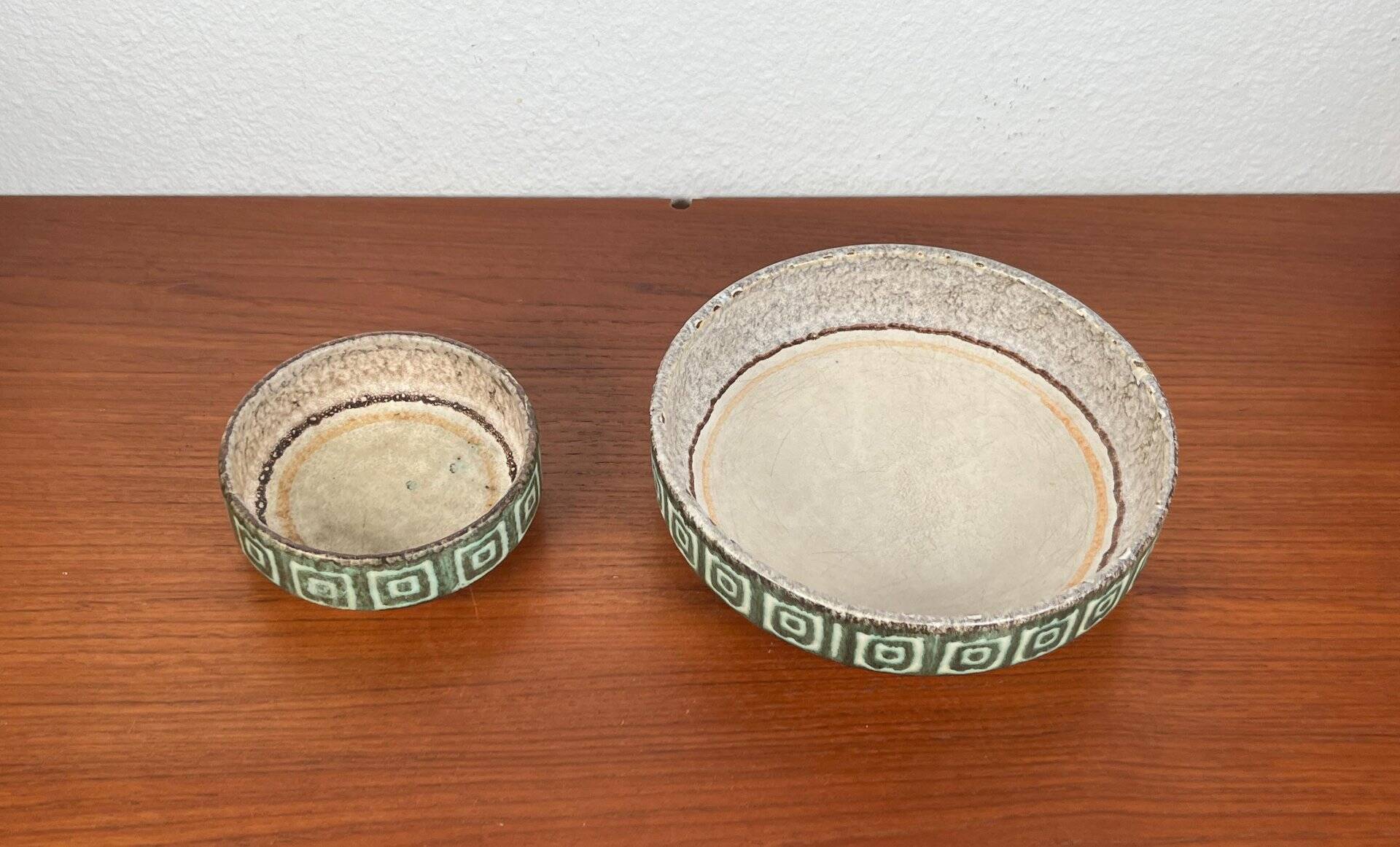Set of 2 WGP ceramic bowls from West Germany, mid-century style, 1960s.