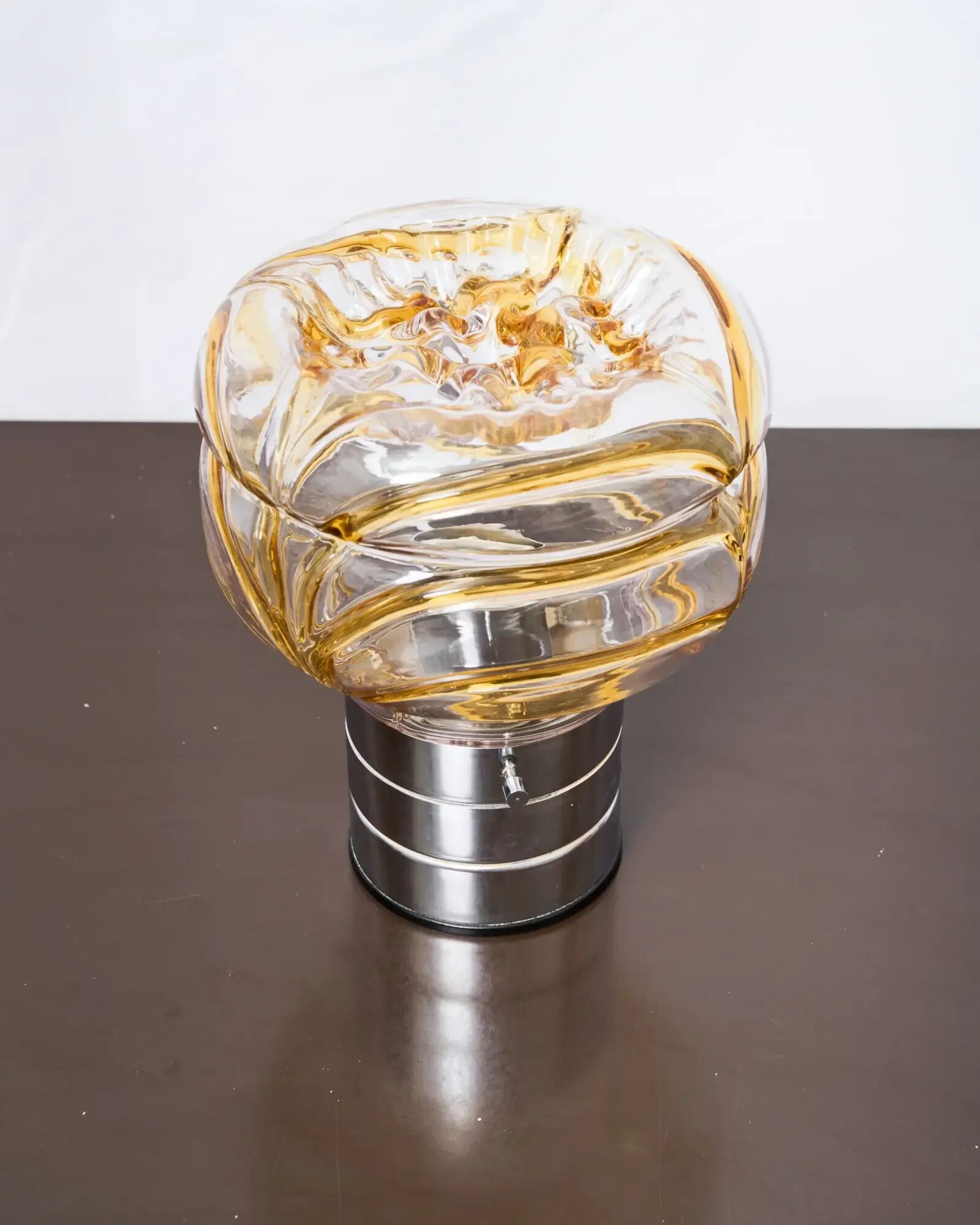 Caramel Murano glass table lamp, Mazzega, 1970s