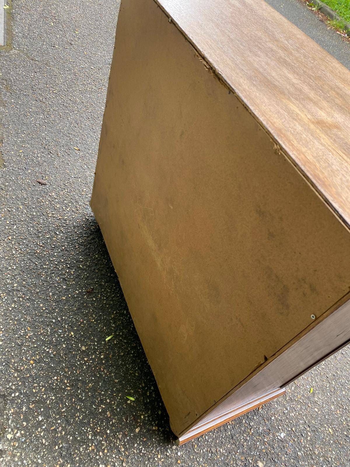 Vintage Louis XIV commode from the 1950s in dark oak.