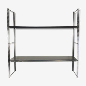 String black metal shelf