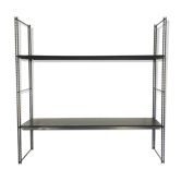 String black metal shelf