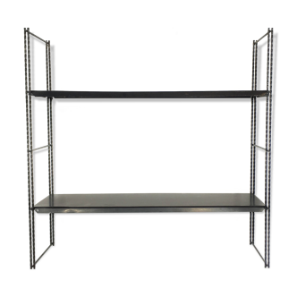 String black metal shelf