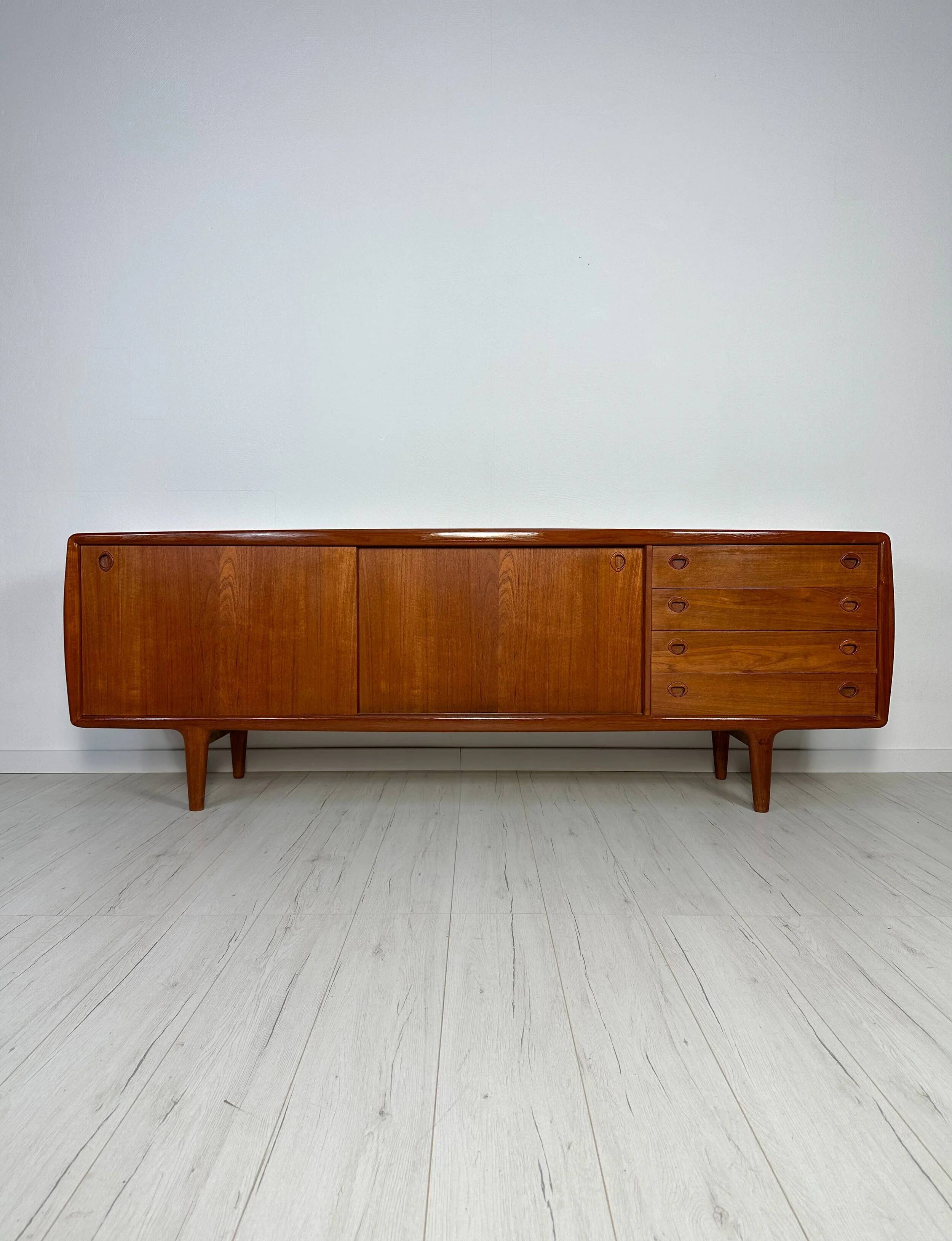 1960s Vintage Mid-Century Danish Teak Sideboard by H.P. Hansen
