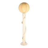 Rattan and silk floor lamp