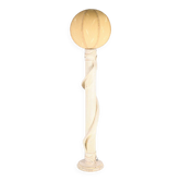 Lampadaire en rotin et soie