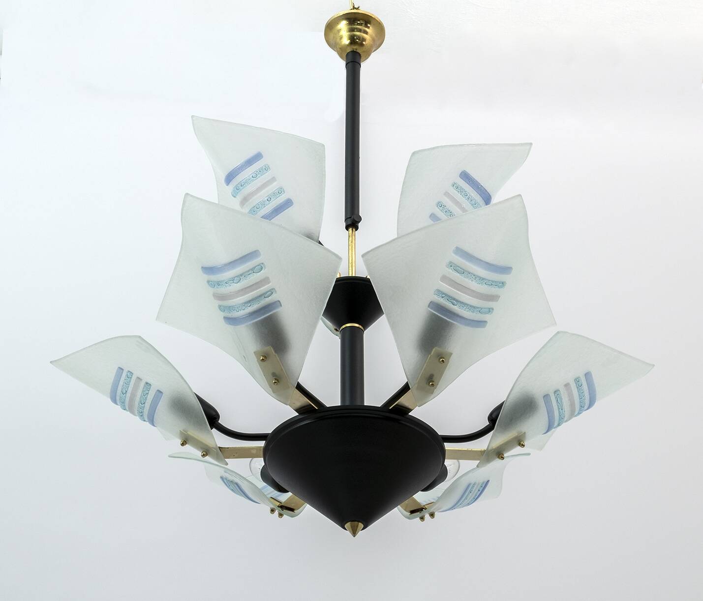 Modern Italian Chandelier with Murano Glass Sails, 1989