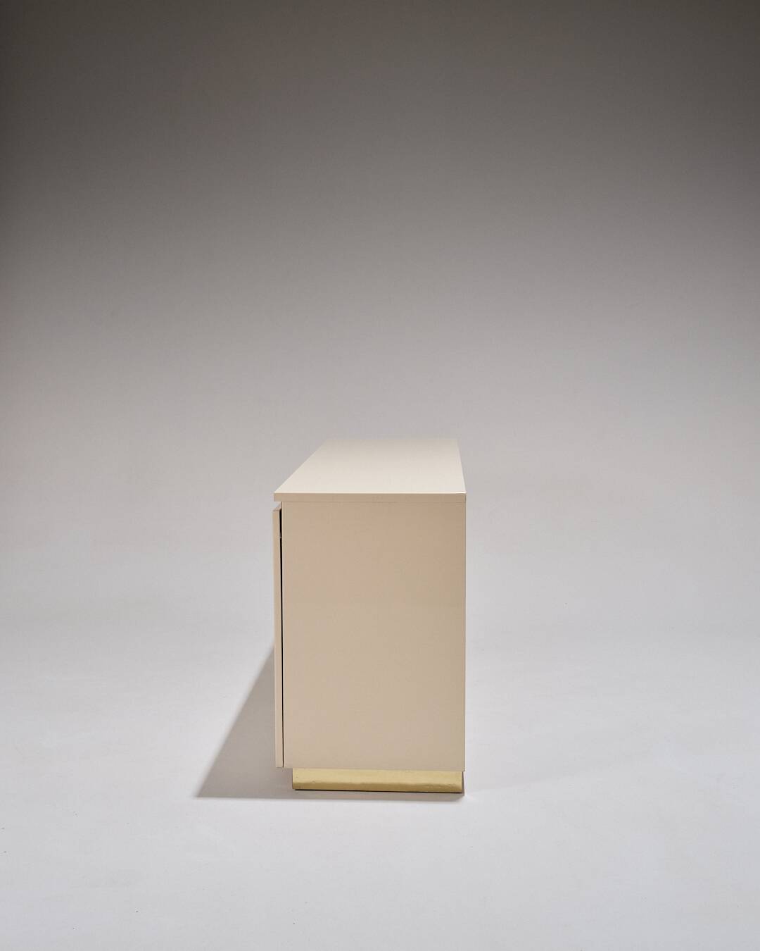 Lacquered Wood and Brass Sideboard, 1970s