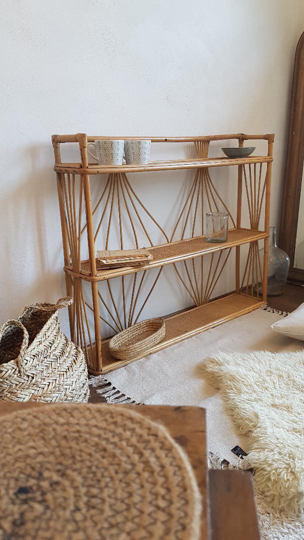 Shelves wicker vintage 100x82cm