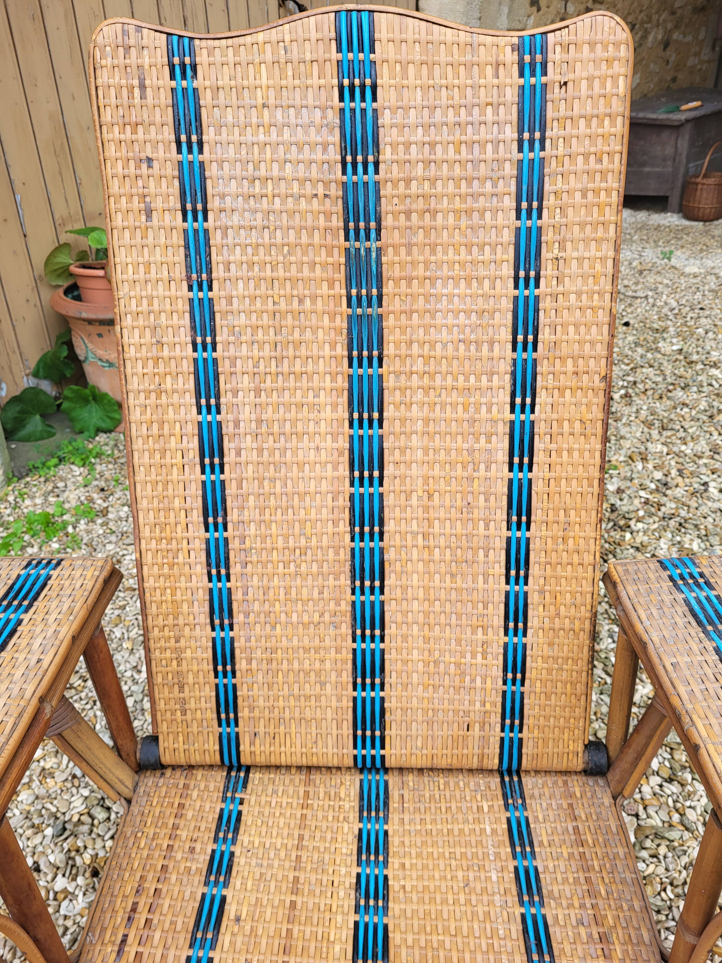 Rattan armchair / chaise longue