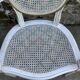 White and blue caned medallion armchair Louis XVI