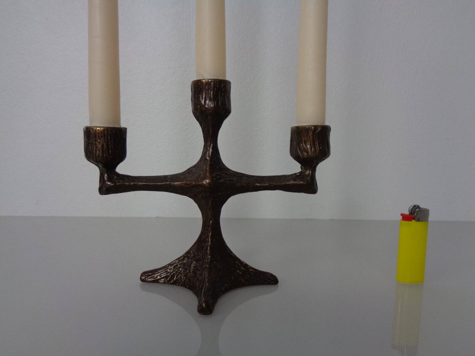 Brutalist Bronze Candleholder, 1960s