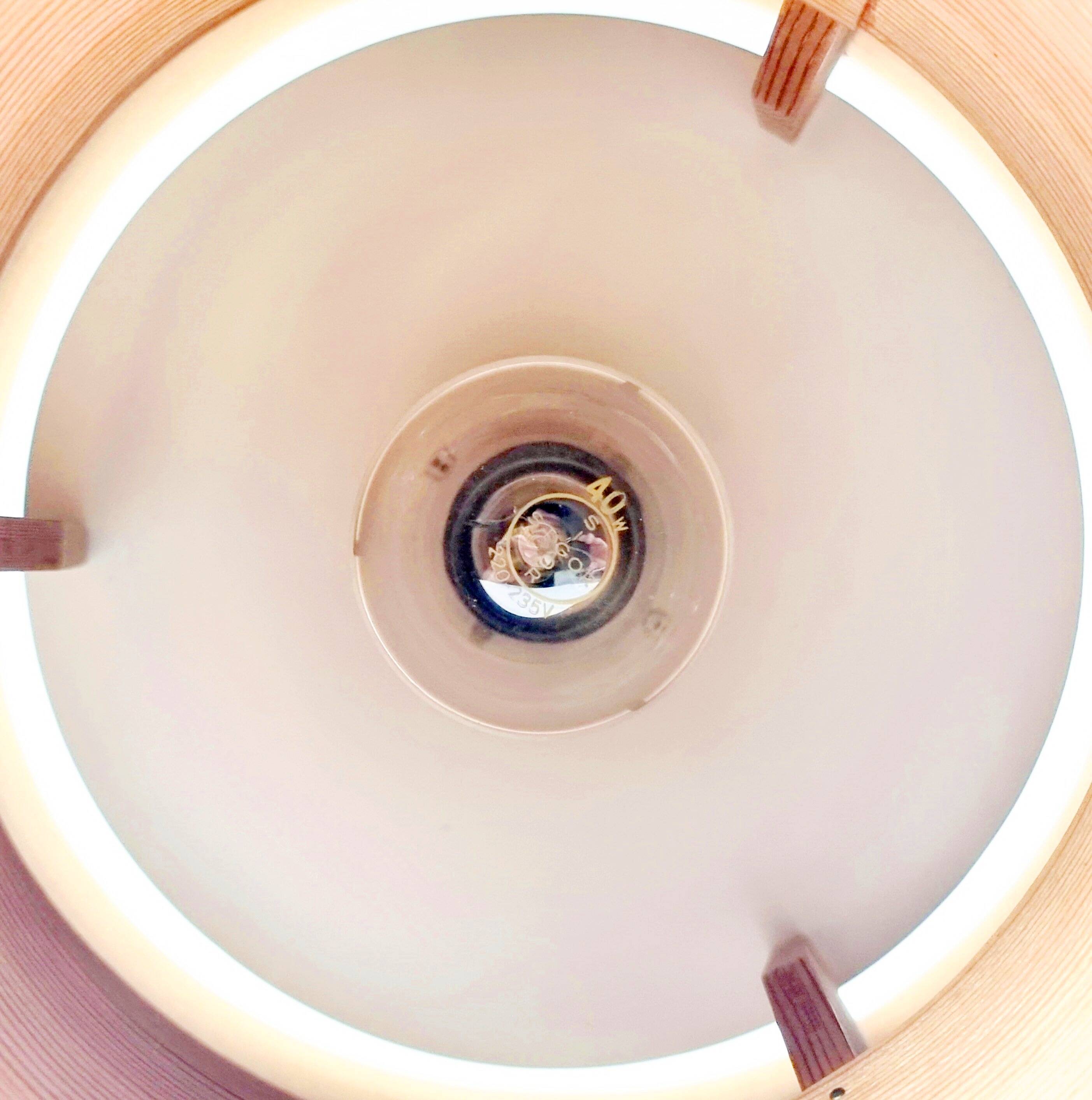 Mid-Century Scandinavian Pine Ceiling Light by Hans-Agne Jakobsson for Ellysett Markaryd, 1960s