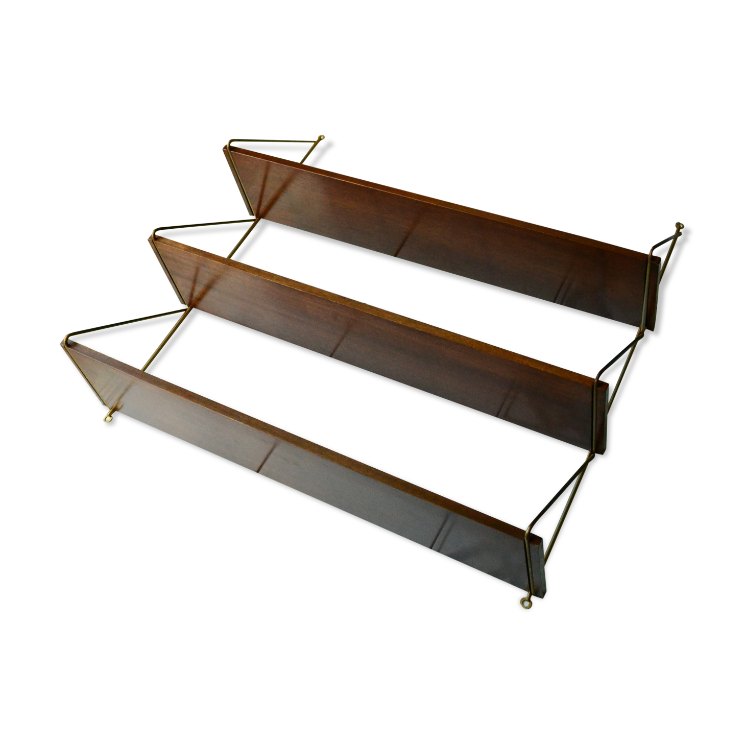 Scandinavian-style metal and solid mahogany, 50s