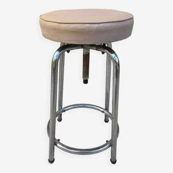 Modernist stool circa 1930 in the style of LC7 by Perriand, Le Corbusier and Jeanneret