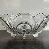 Vintage molded pressed glass bowl on foot