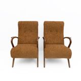 Attribute to Paolo Buffa Mid-century Modern Italian Bouclè Armchairs, Pair