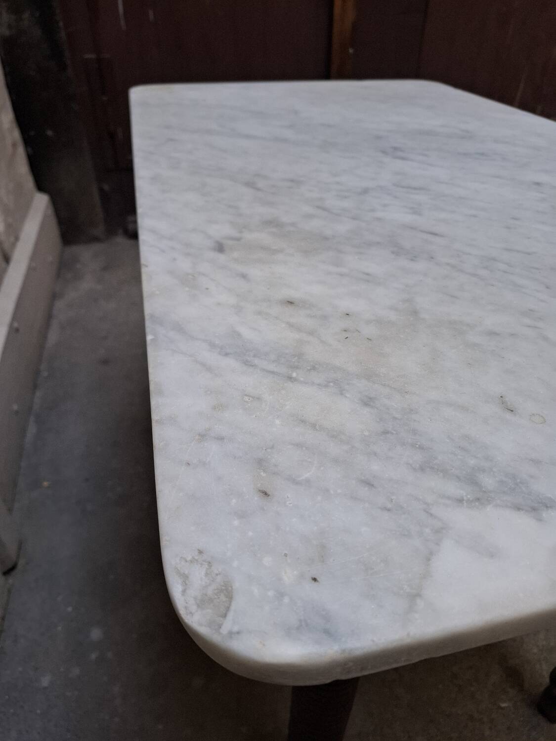 Wood and marble bistro table