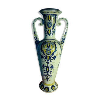 Vase a anses amphore faience Longchamp France modele persan