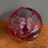 Red Glass vase "tulip" top 1960s