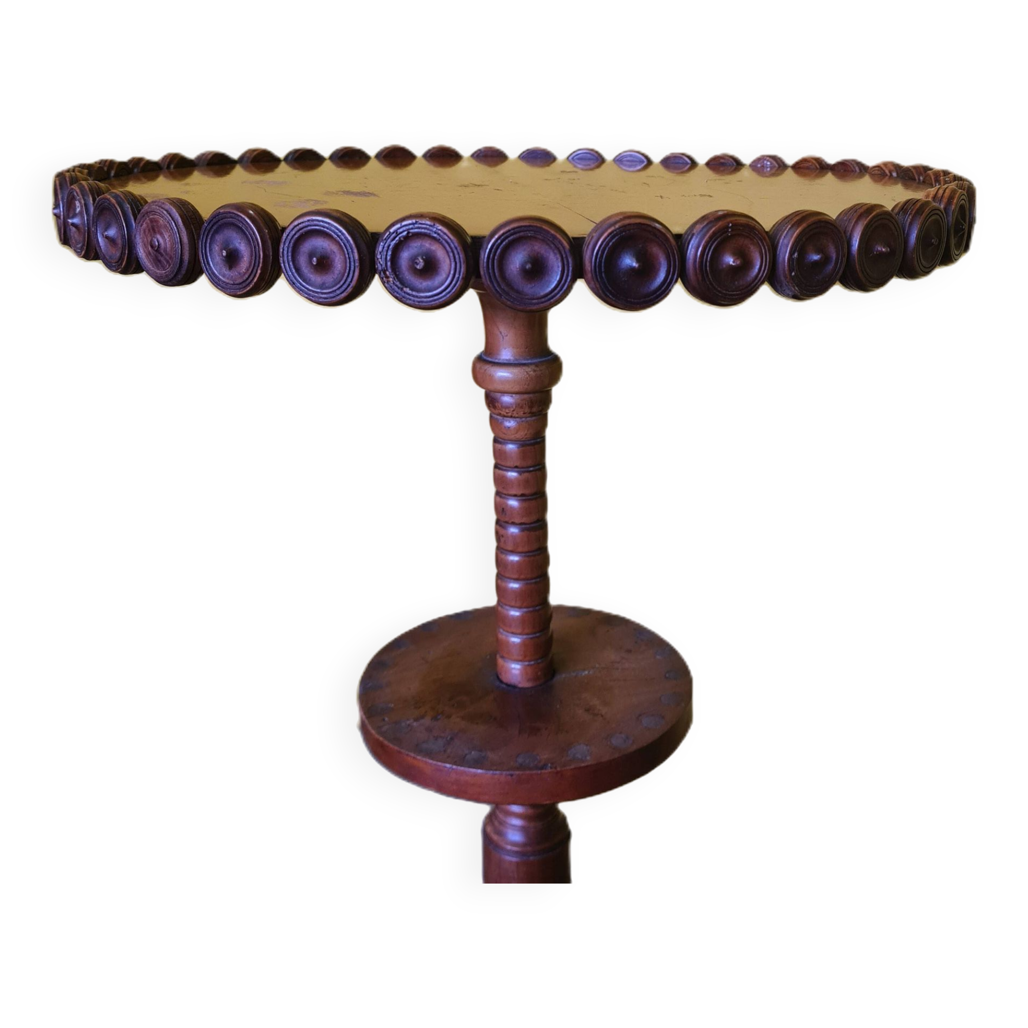 French Walnut Side Table On Tripod, Late 19th Century
