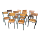 Set of 10 vintage mismatched industrial chairs mullca
