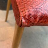 Chaises pieds compas skaï 1960