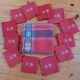 Vintage tablecloth and its 12 monogrammed red cotton towels AM