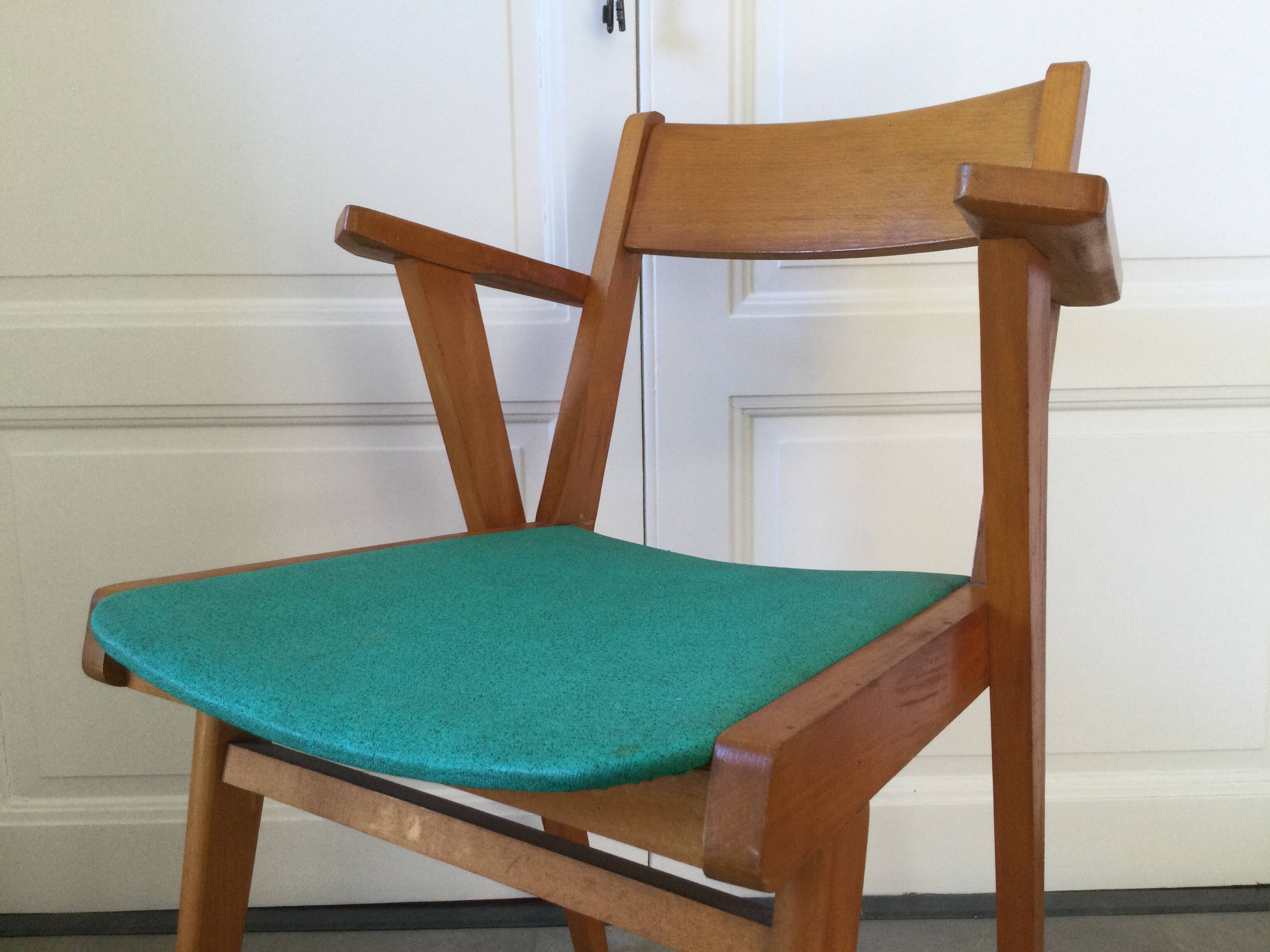 1960s bridge armchair with compass feet