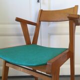 1960s bridge armchair with compass feet