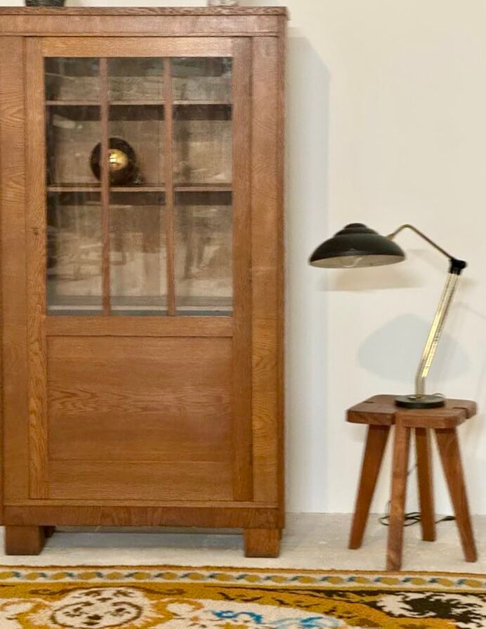 Small vintage art deco oak bookcase