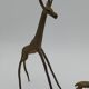 African brass animals giraffe and gazelle