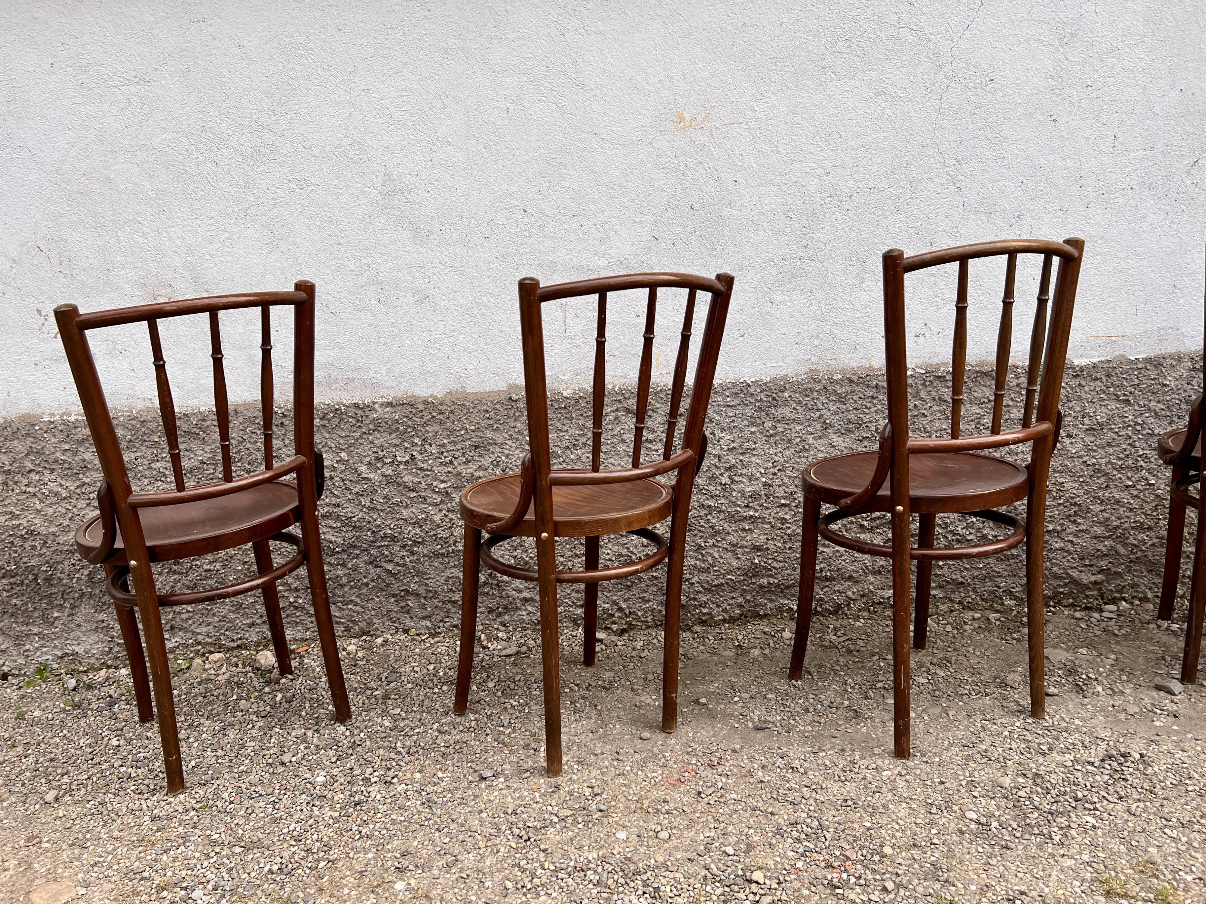 Series of 6 parisian bistro chairs 1950