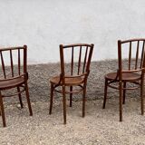 Série de 6 chaises bistrot troquet parisien 1950