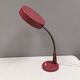 Table lamp in aubergine coloured metal, brass bend and teak wood 1960-70s
