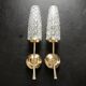 gold metal and glass sconces 1950