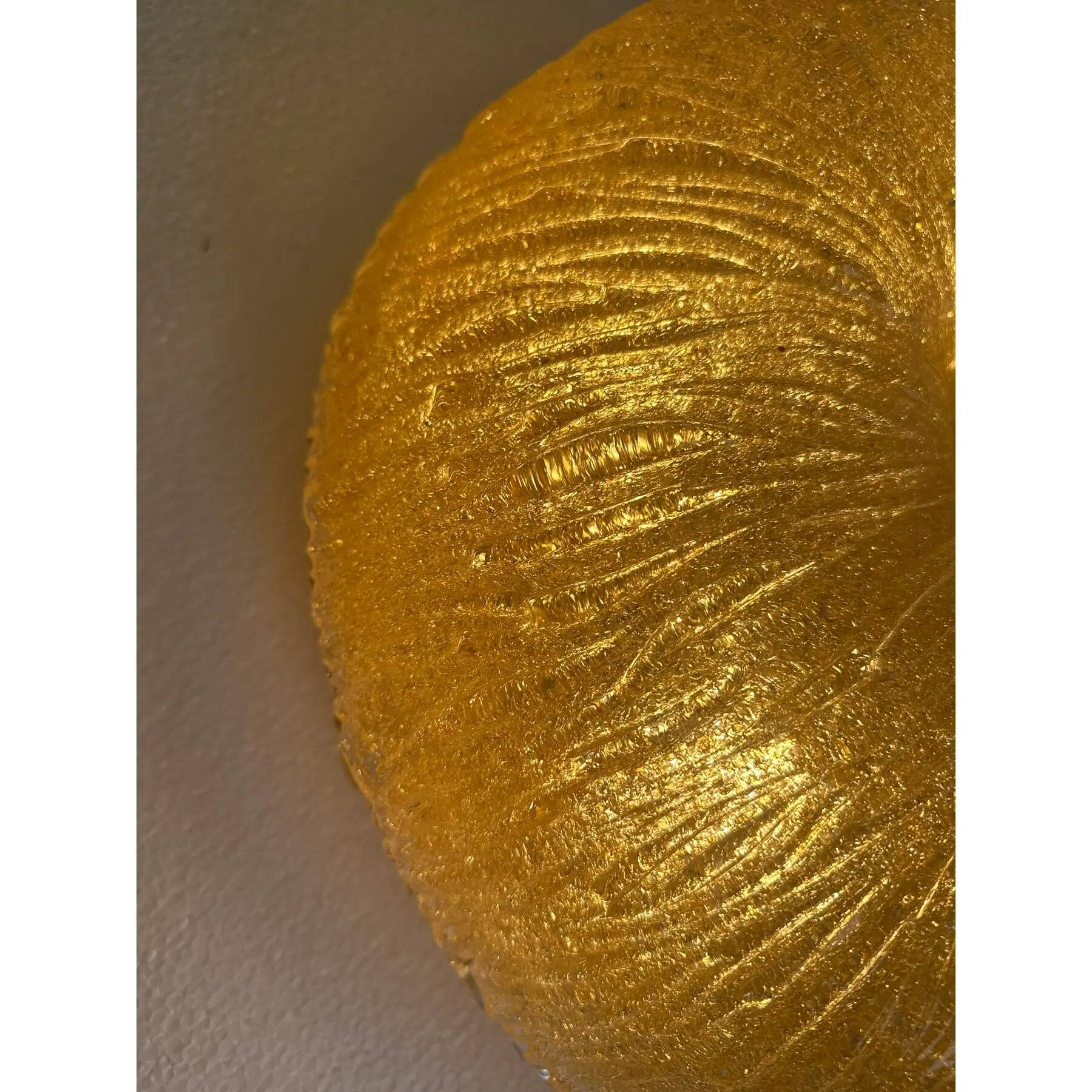 Murano glass ceiling light "Budino" in vintage Venetian amber graniglia