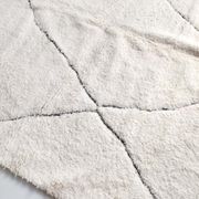 Moroccan Berber carpet Beni Ouarain ecru with black diamonds engraved 275x208cm