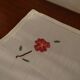 8 serviettes de table brodées fleurs coton métis 40 x 38