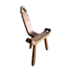 Tripod wooden stool with brutalistic vintage brutalism
