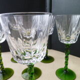 Set of 6 glasses of white wine from Alsace twisted leg