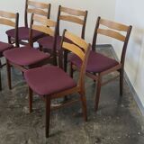 Set of six vintage teak dining chairs