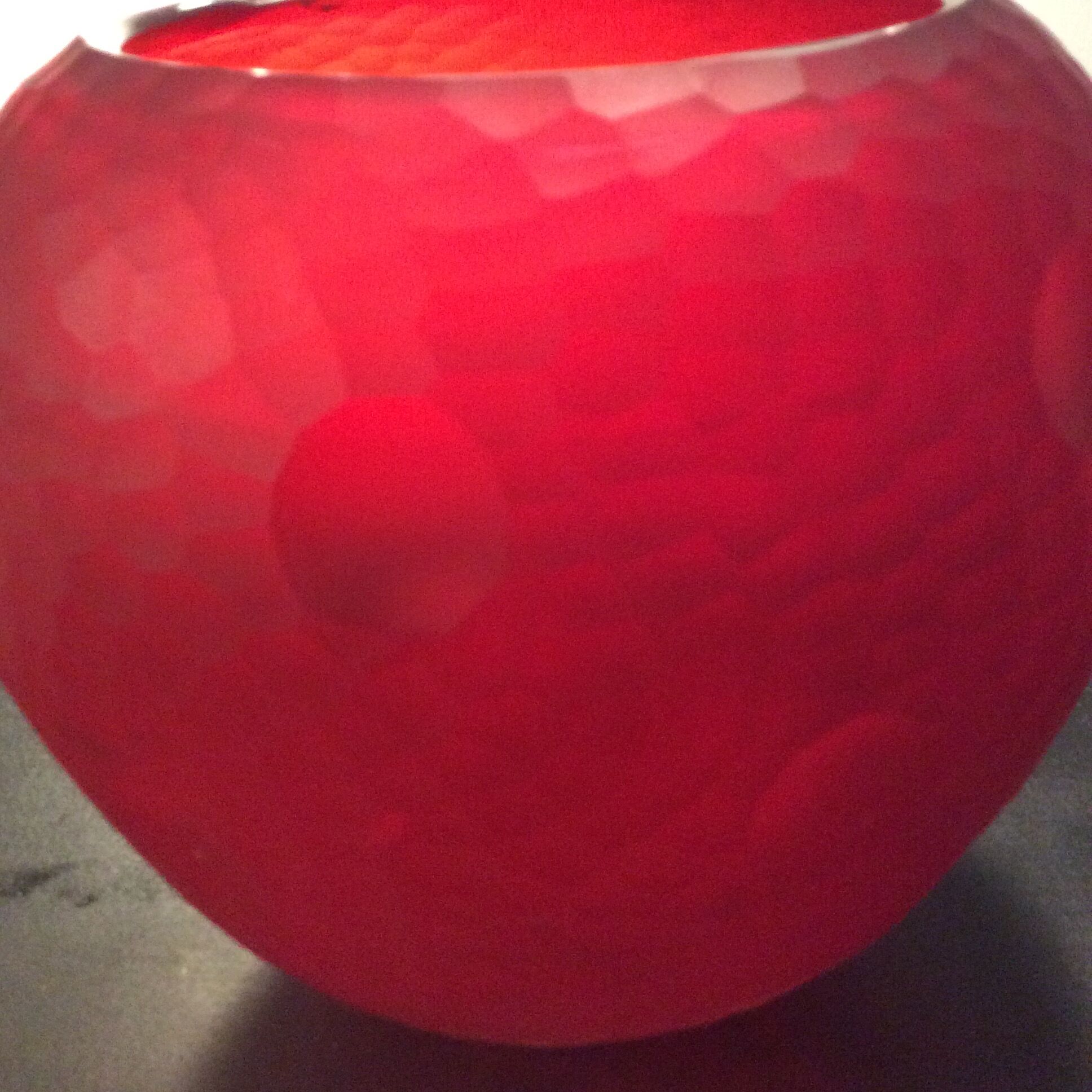 Large Vase Murano vintage ball in faceted glass paste