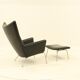 Wing chair & matching ottoman – CH445 & CH446 – by Hans Wegner