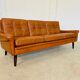 Vintage Danish retro Svend Skipper 3 person sofa in cognac leather