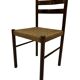 Vintage chair from the 70s minimalist design in wood and paper cord
