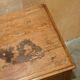 Buffet de gouvernante victorien antique en pin avec étagère coulissante