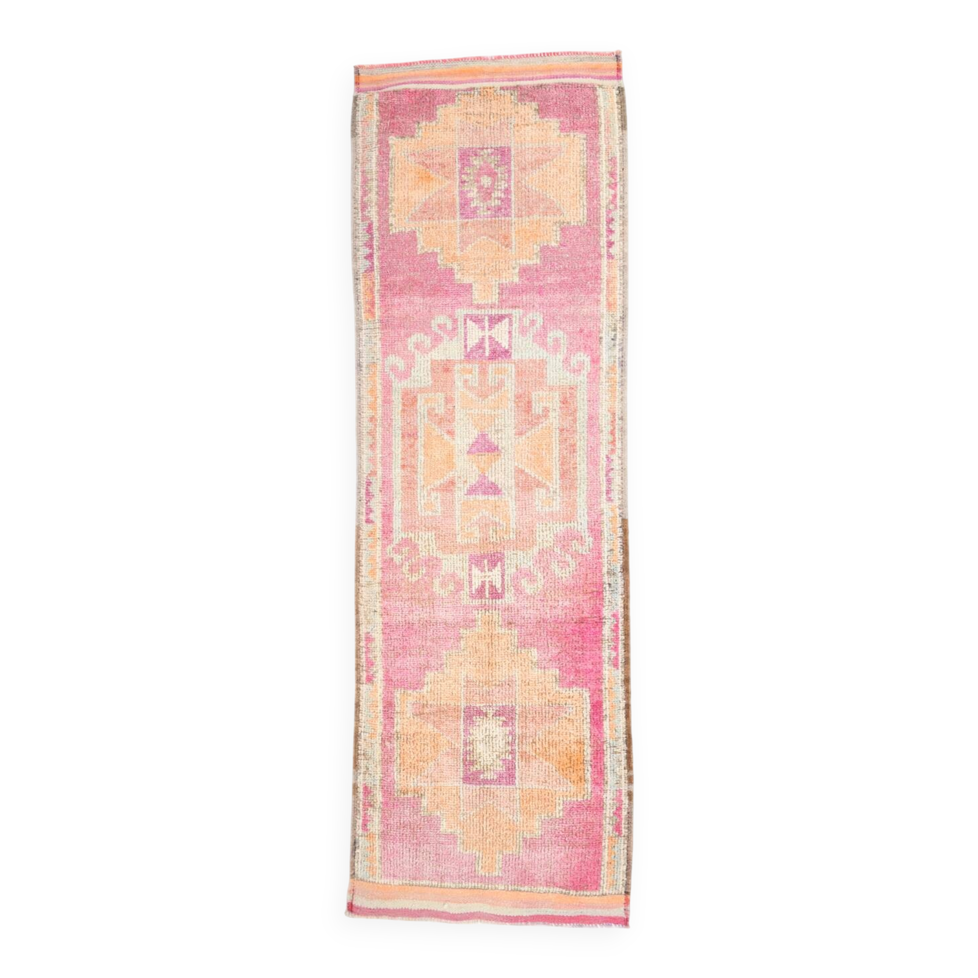 Tapis coureur vintage turc pastel rose 3x10, 97x310 cm